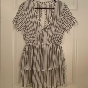 Missguided Pin-striped Romper *Like New*